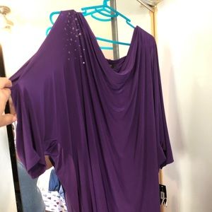 Peekaboo shoulder cocktail dress